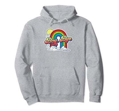 Bye Funny Sarcastic 80S Rainbow Hoodie - Novelty Apparel for Adults - T-Shirt, Sweatshirt, Hoodie