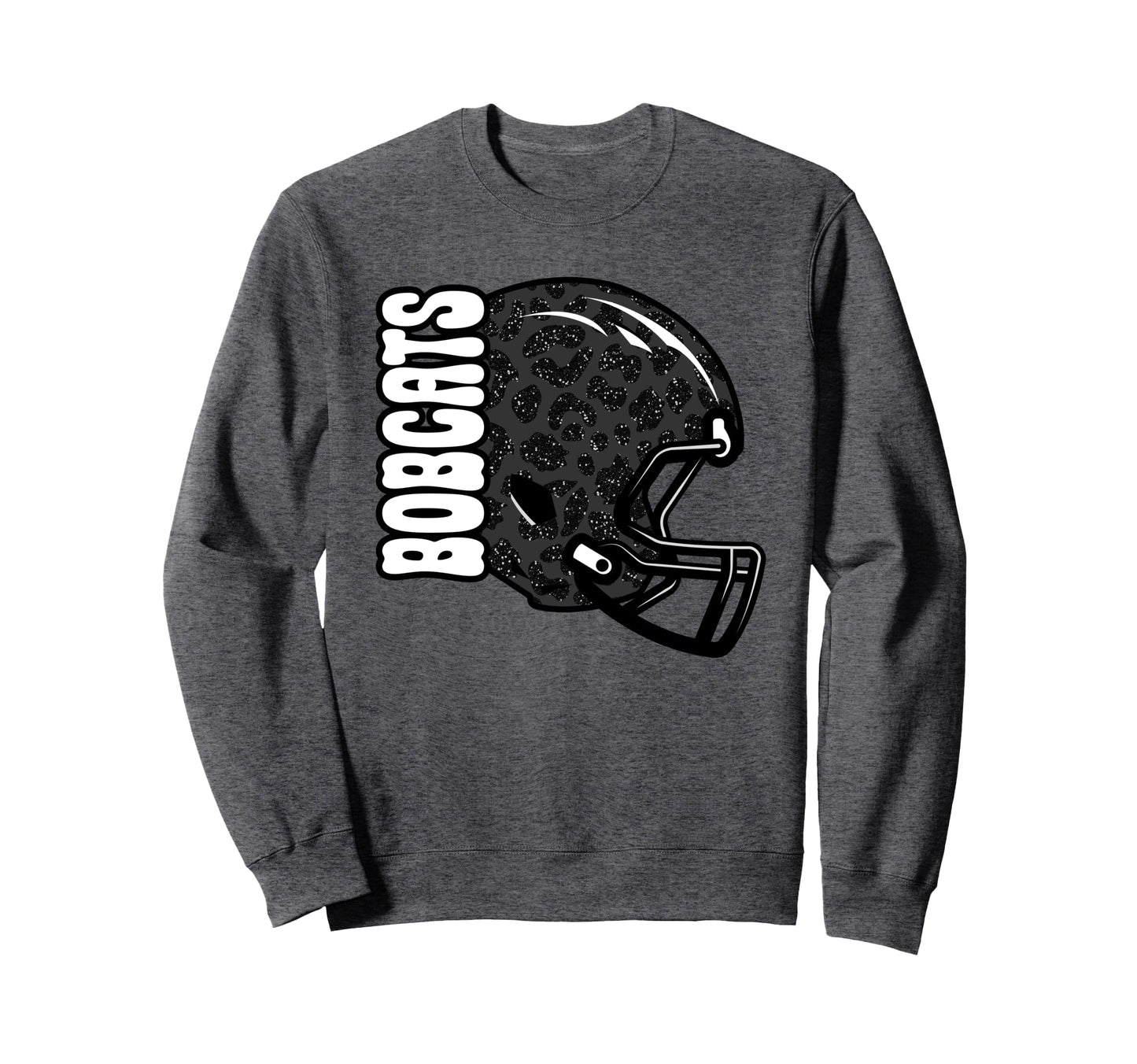 Bobcats Football Mom Game Day Leopard Sweatshirt - Novelty Apparel Unisex - T-Shirt, Sweatshirt, Hoodie