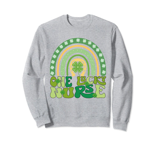 One Lucky Nurse Groovy Rainbow St Sweatshirt - Trendy Graphic Unisex - T-Shirt, Sweatshirt, Hoodie