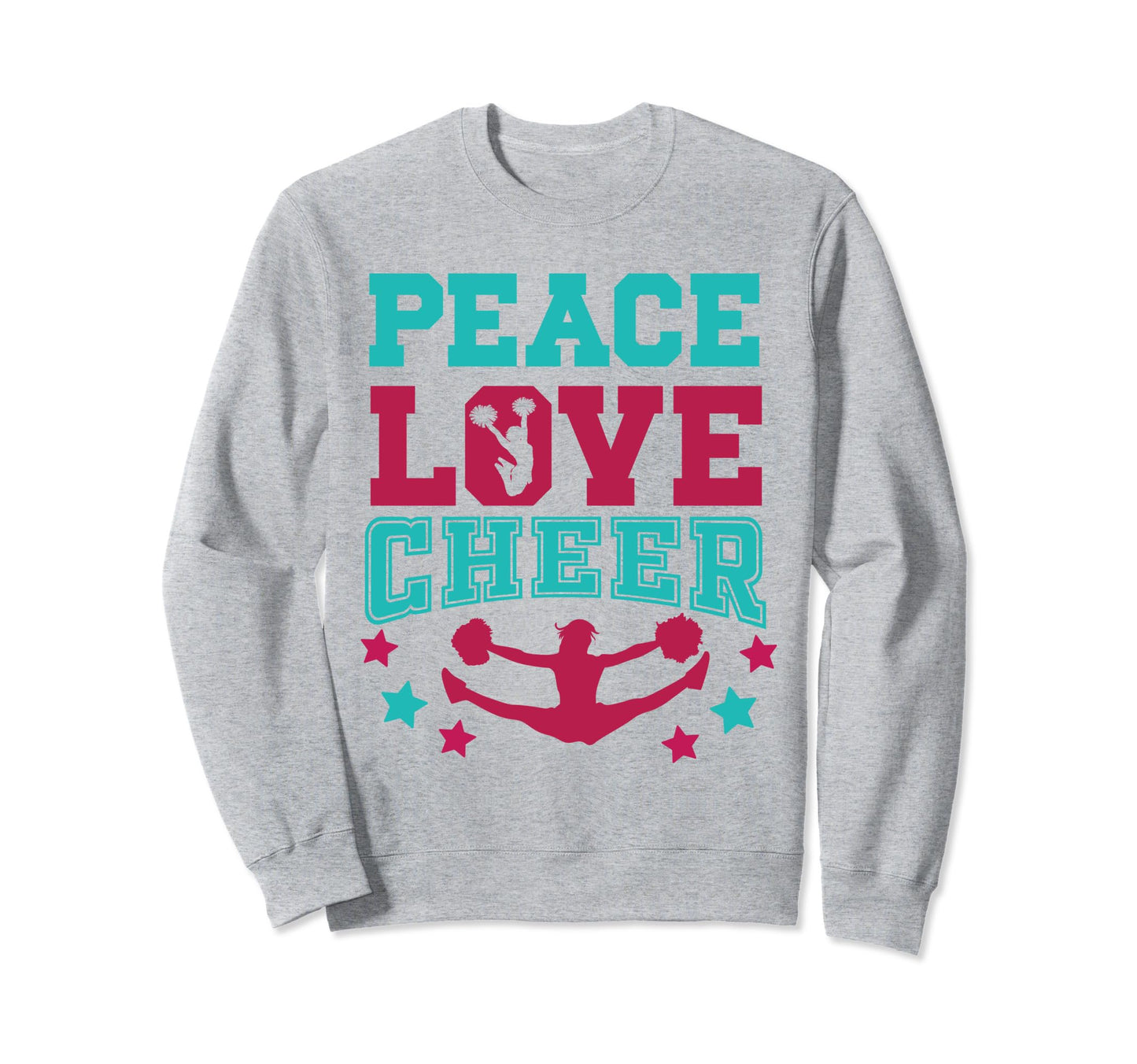 Cheerleading Cheerleader Peace Love Sweatshirt - Minimalist Print Unisex - T-Shirt, Sweatshirt, Hoodie