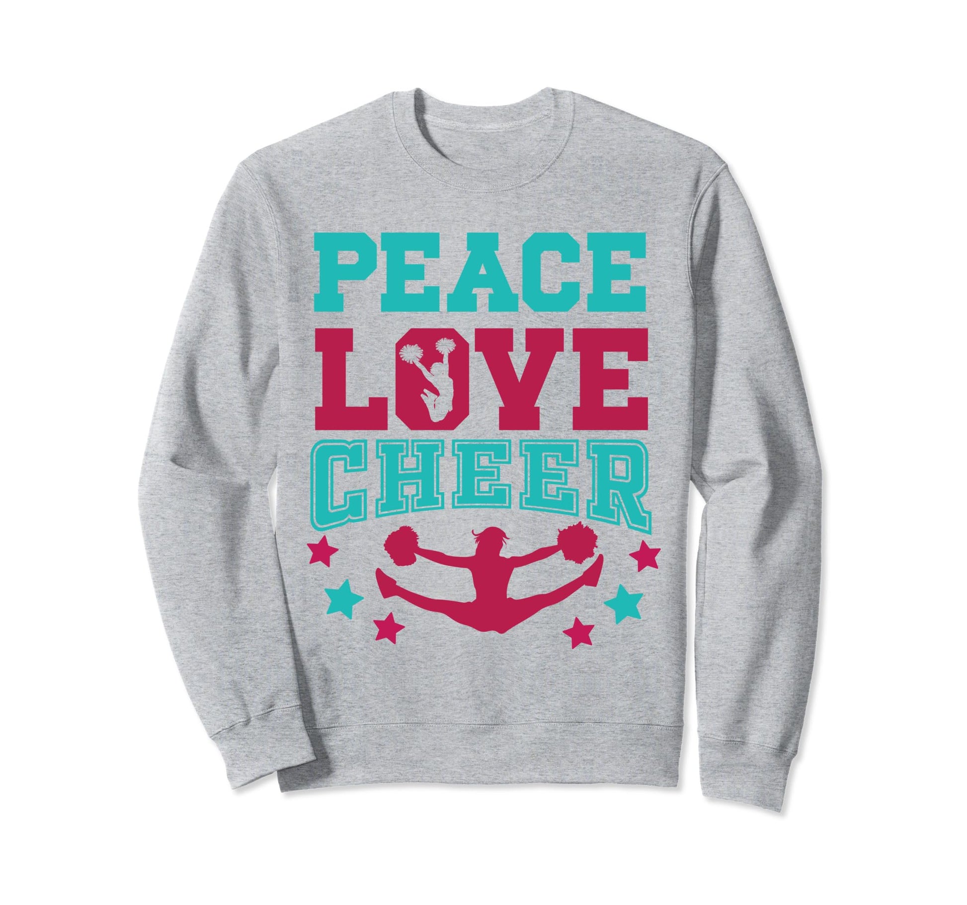 Cheerleading Cheerleader Peace Love Sweatshirt - Minimalist Print Unisex - T-Shirt, Sweatshirt, Hoodie