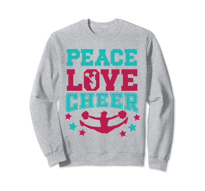 Cheerleading Cheerleader Peace Love Sweatshirt - Minimalist Print Unisex - T-Shirt, Sweatshirt, Hoodie