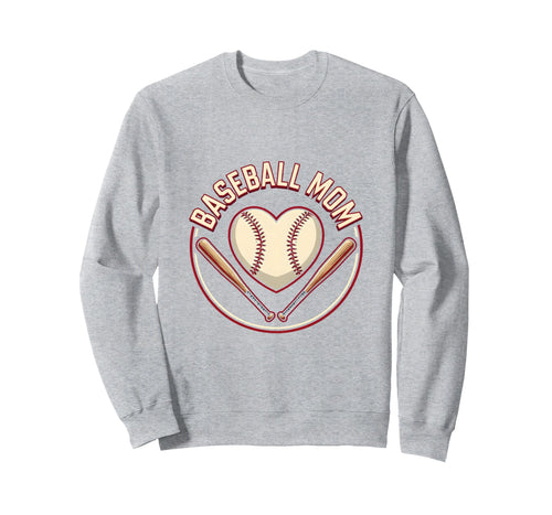 Baseball Mom Heart Proud Sports Sweatshirt - Aesthetic Graphic for Adults - T-Shirt, Sweatshirt, Hoodie
