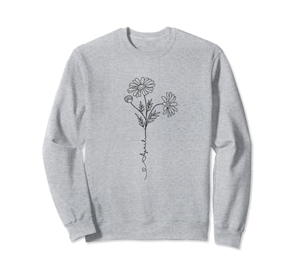 Minimalist Boho Botanical Drawing Sweatshirt - Aesthetic Graphic Men Women - T-Shirt, Sweatshirt, Hoodie