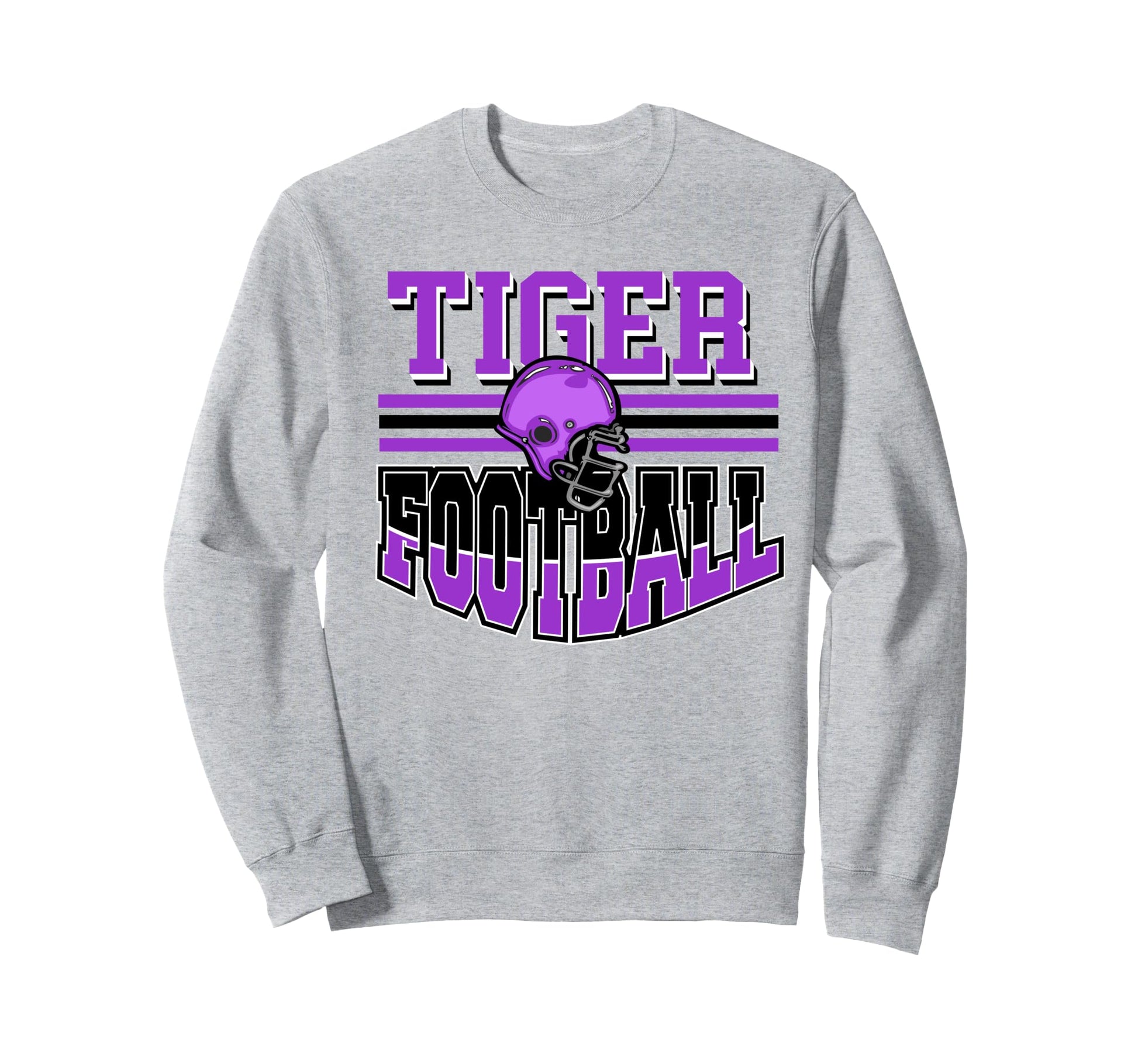 Tiger Football Mom Purple Tiger Sweatshirt - Minimalist Print for Adults - T-Shirt, Sweatshirt, Hoodie