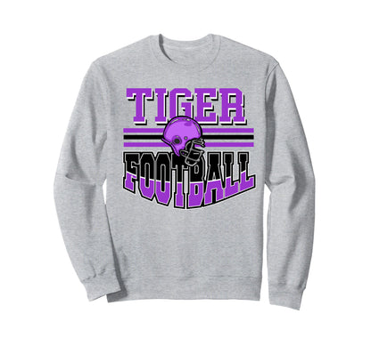 Tiger Football Mom Purple Tiger Sweatshirt - Minimalist Print for Adults - T-Shirt, Sweatshirt, Hoodie