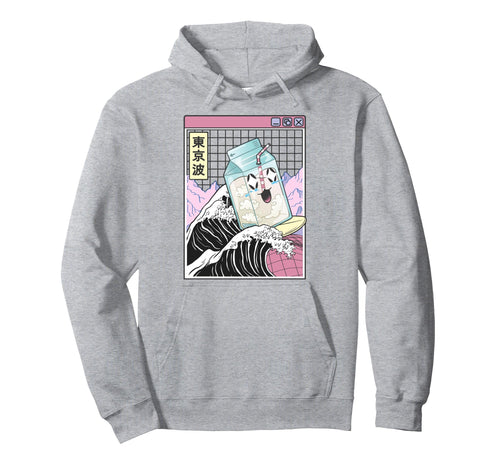 Surfing Milk Carton Kanagawa Wave Hoodie - Aesthetic Graphic for Adults - T-Shirt, Sweatshirt, Hoodie