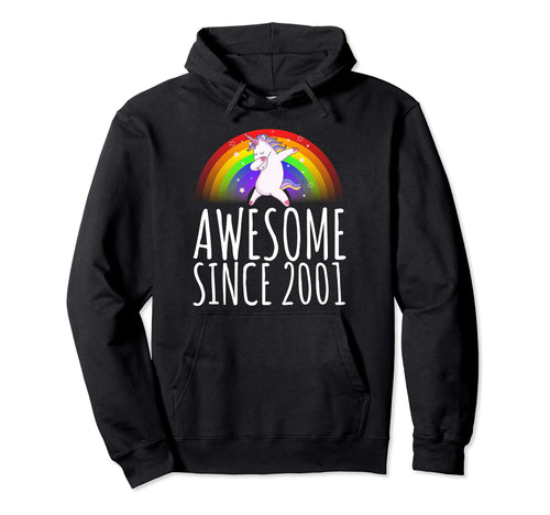 Unicorn Rainbow 2001 18 Year Old Hoodie - Fun Novelty Design for Adults - T-Shirt, Sweatshirt, Hoodie