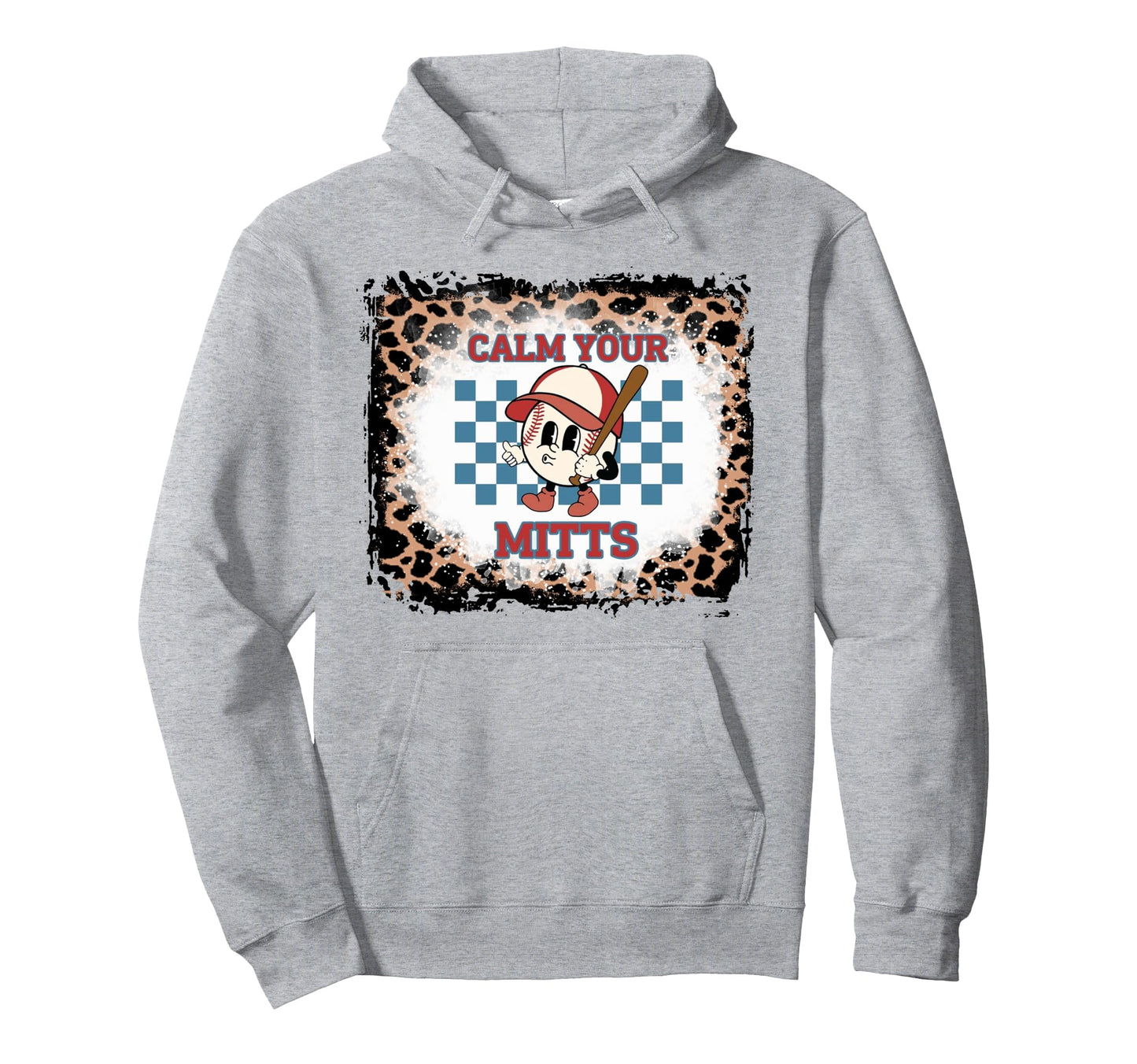 Leopard Bleached Calm Your Mitts Hoodie - Casual Everyday Wear Men Women - T-Shirt, Sweatshirt, Hoodie