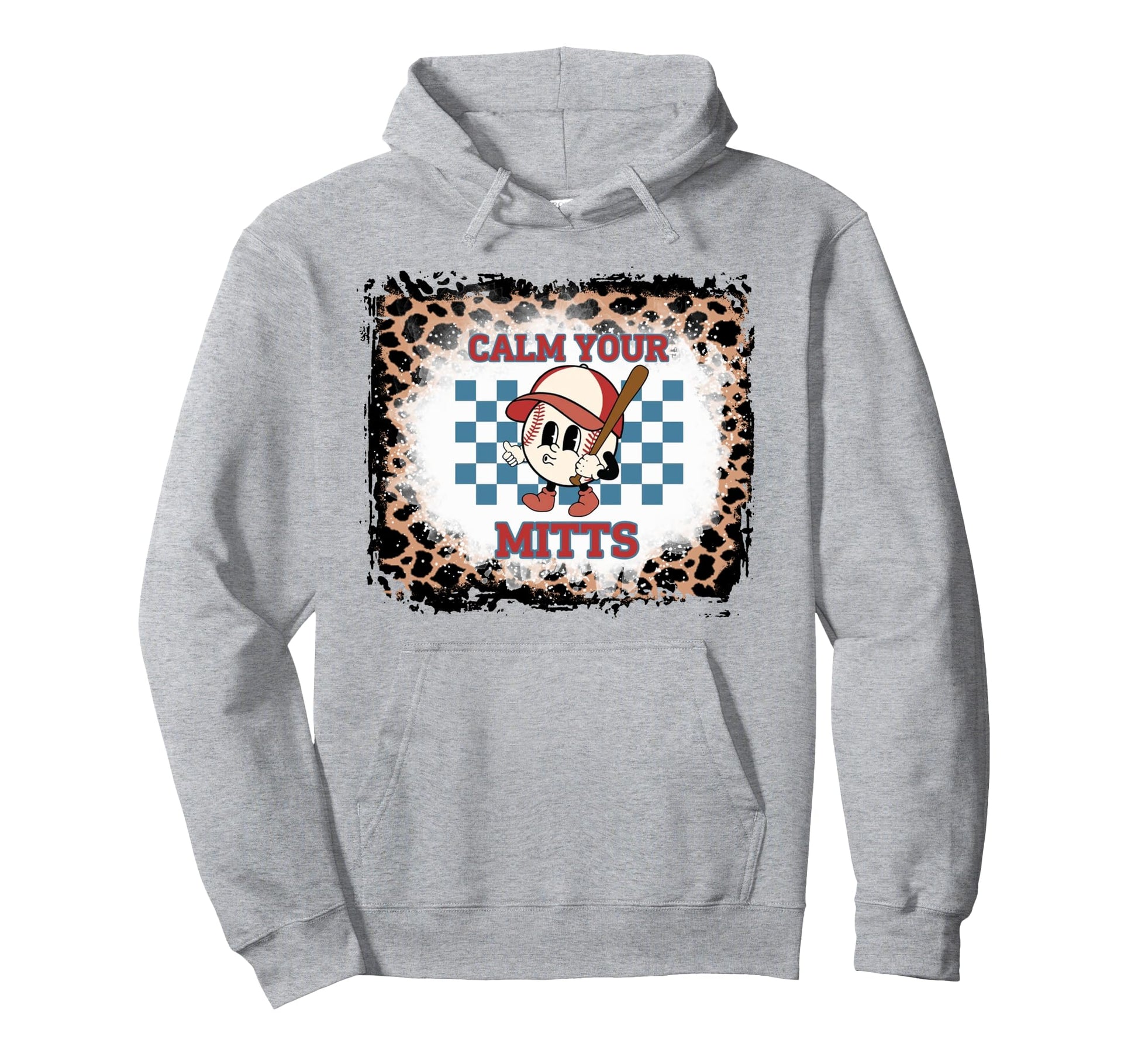 Leopard Bleached Calm Your Mitts Hoodie - Casual Everyday Wear Men Women - T-Shirt, Sweatshirt, Hoodie