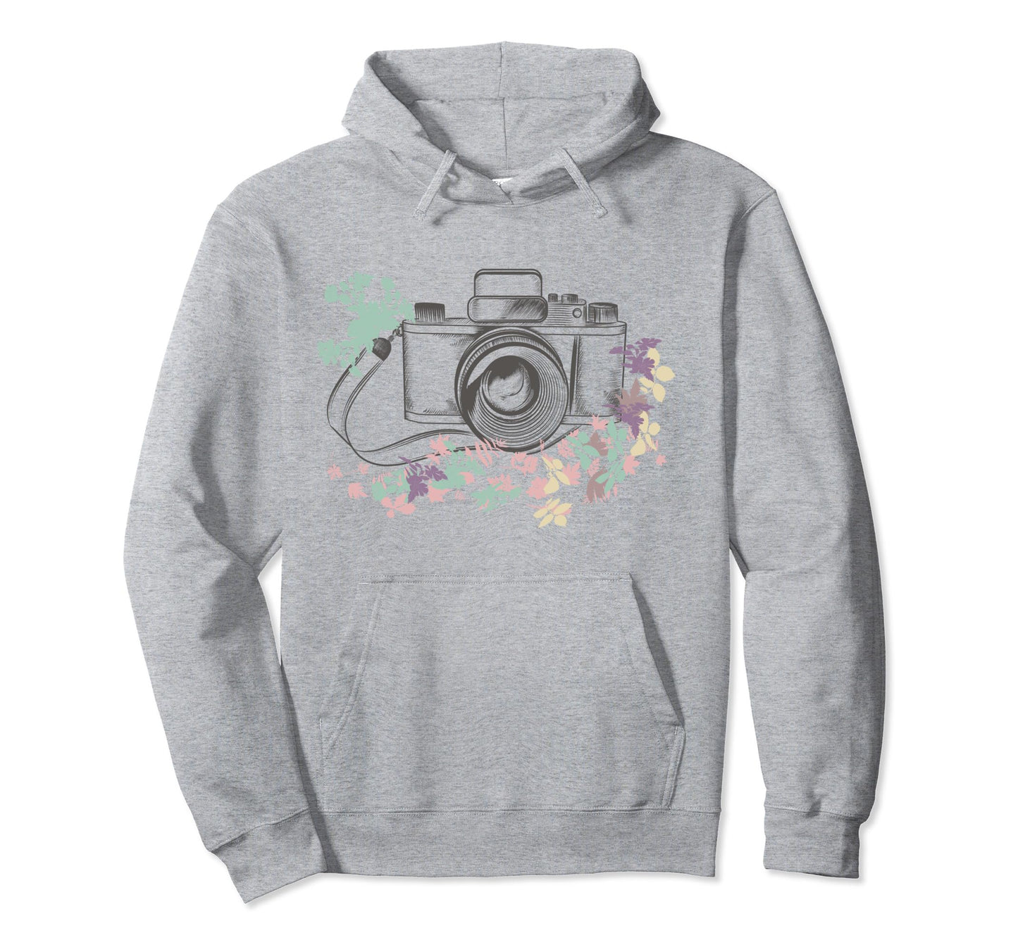 Lovely Camera Pastel Floral Hoodie - Streetwear Style Men Women - T-Shirt, Sweatshirt, Hoodie