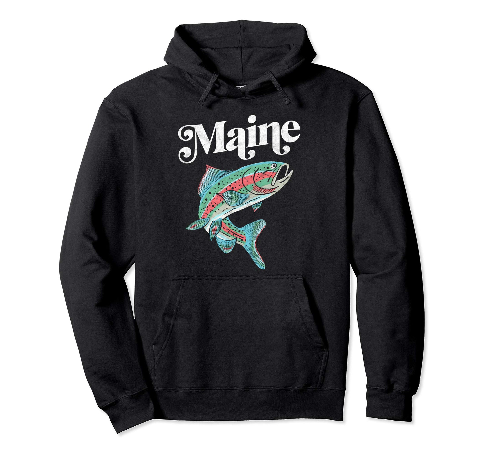 Maine Rainbow Trout Fishing Hoodie - Casual Everyday Wear Men Women - T-Shirt, Sweatshirt, Hoodie