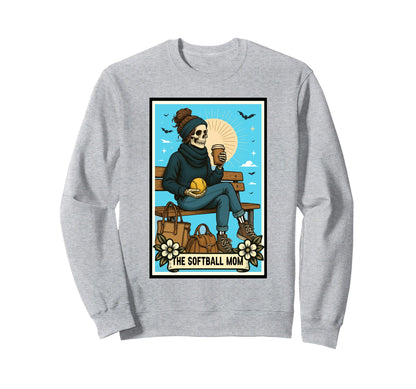 Softball Mama Game Day Skeleton Sweatshirt - Unique Graphic for Adults - T-Shirt, Sweatshirt, Hoodie