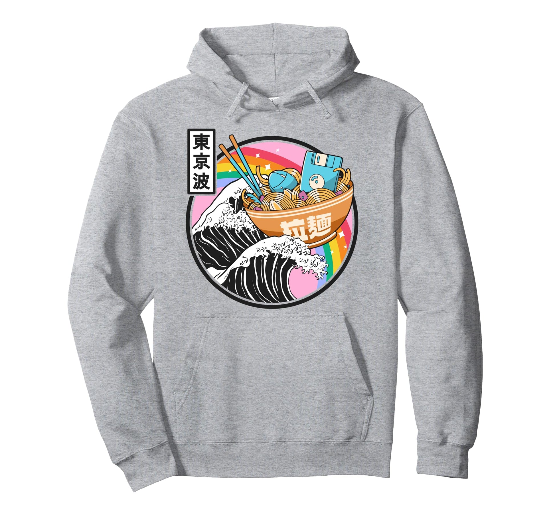 Computer Ramen Noodles Great Wave Kawaii Hoodie - Aesthetic Graphic Unisex - T-Shirt, Sweatshirt, Hoodie