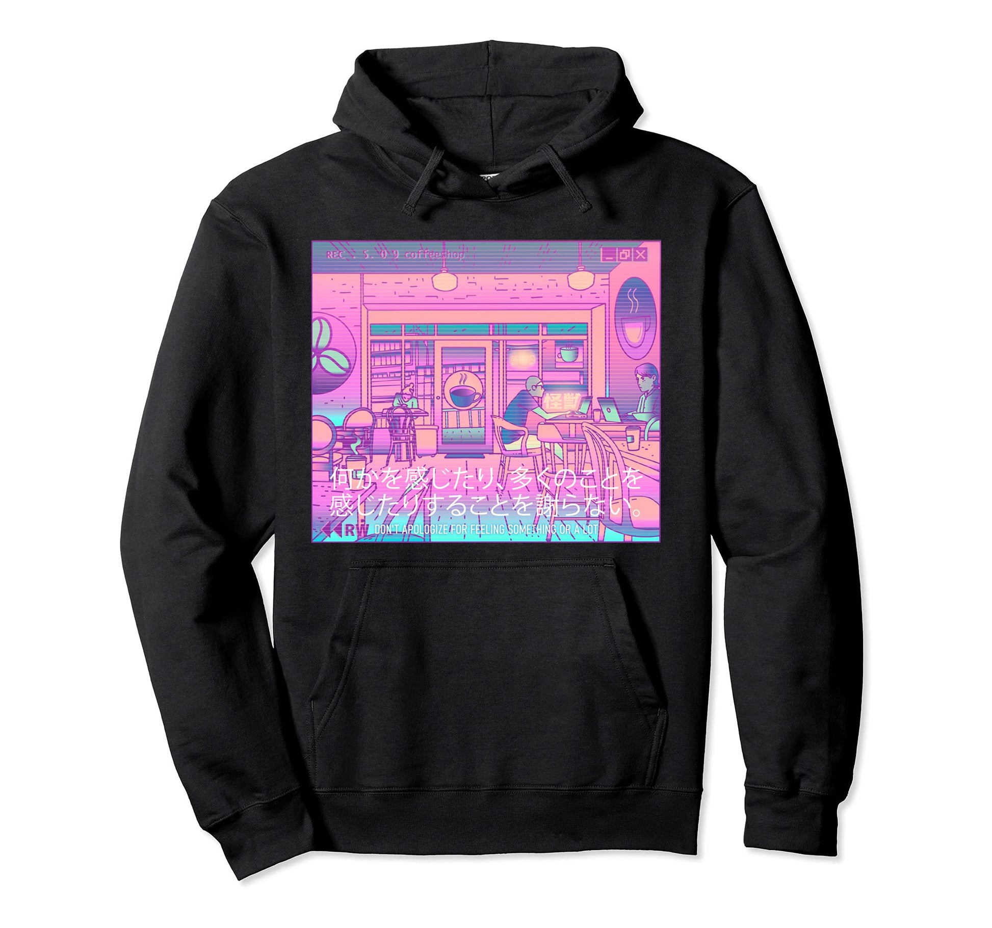 Trippy Vaporwave Aesthetic Colors Hoodie - Custom Art Print for Adults - T-Shirt, Sweatshirt, Hoodie