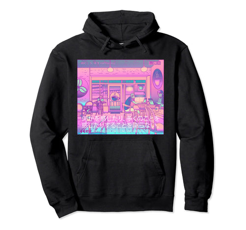 Trippy Vaporwave Aesthetic Colors Hoodie - Custom Art Print for Adults - T-Shirt, Sweatshirt, Hoodie