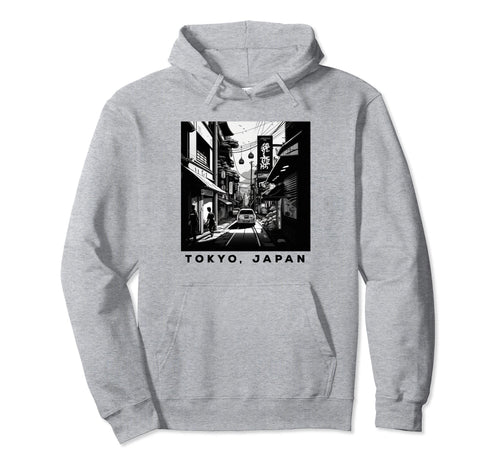 Japanese Aesthetic Tokyo Streetwear Hoodie - Minimalist Print for Adults - T-Shirt, Sweatshirt, Hoodie
