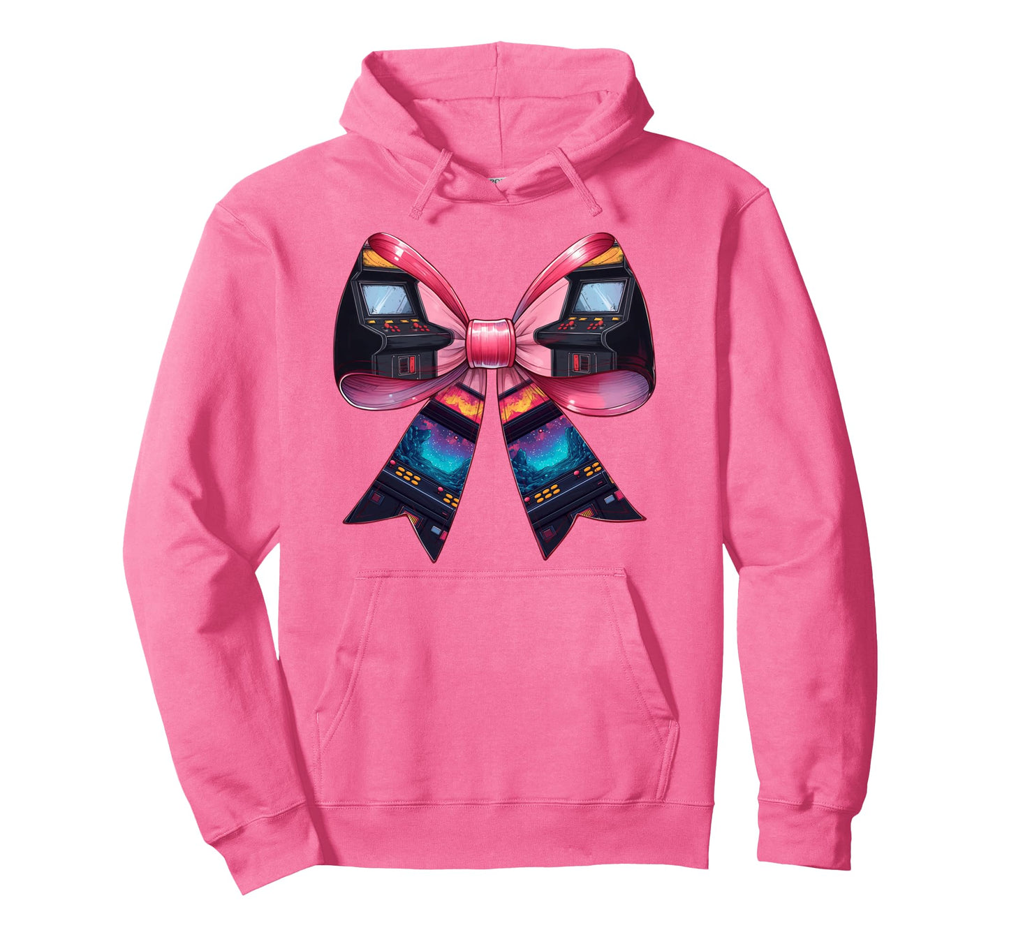 Coquette Bow Arcade Gaming Gamer Mothers Hoodie - Graphic Print for Adults - T-Shirt, Sweatshirt, Hoodie