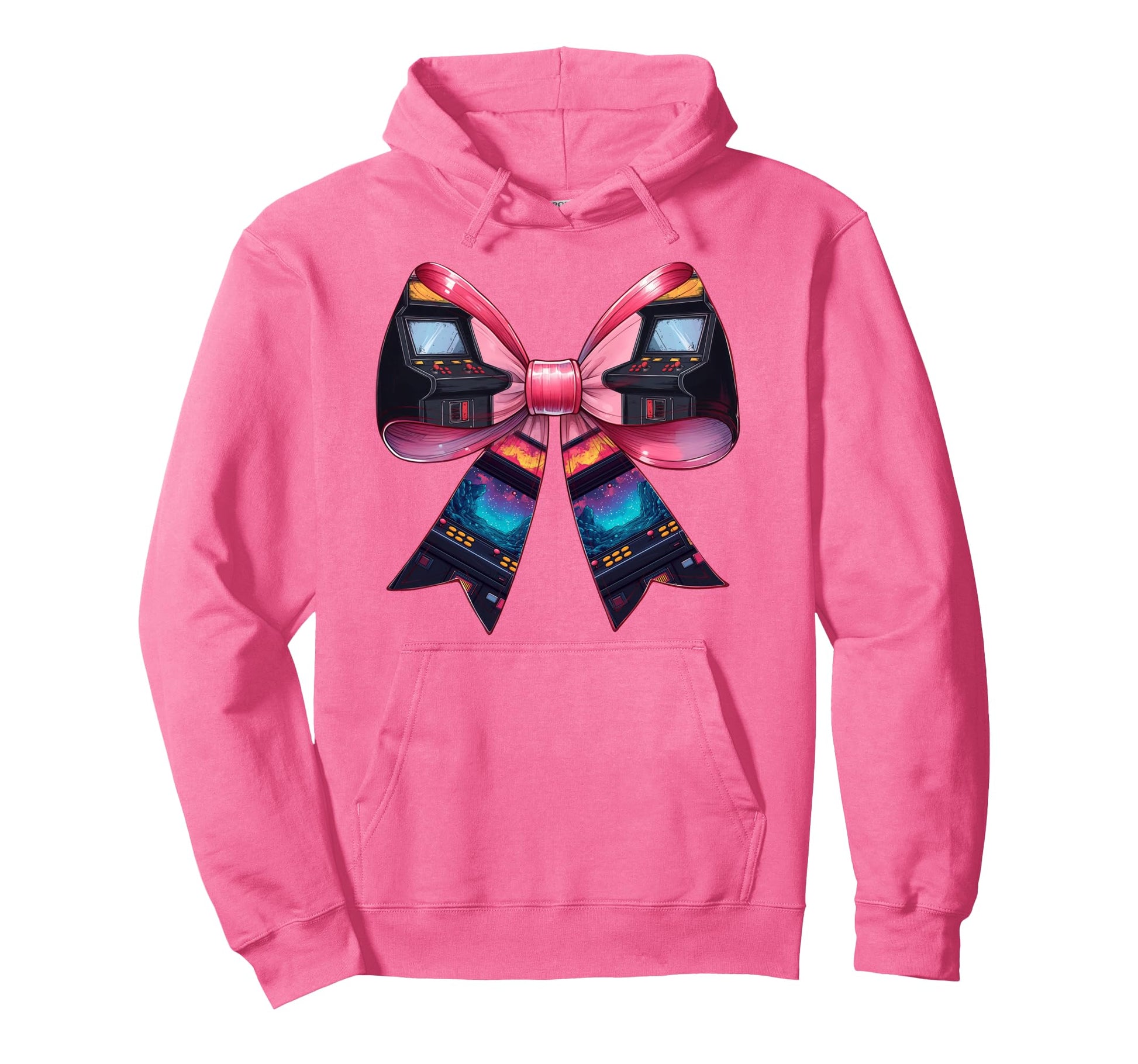 Coquette Bow Arcade Gaming Gamer Mothers Hoodie - Graphic Print for Adults - T-Shirt, Sweatshirt, Hoodie