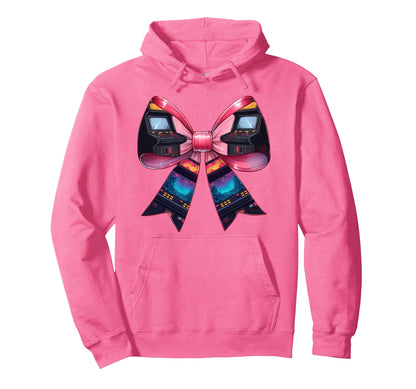 Coquette Bow Arcade Gaming Gamer Mothers Hoodie - Graphic Print for Adults - T-Shirt, Sweatshirt, Hoodie