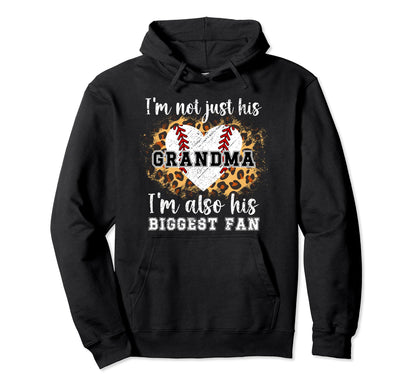 Biggest Fan Baseball Grandma Baseball Hoodie - Graphic Print Men Women - T-Shirt, Sweatshirt, Hoodie