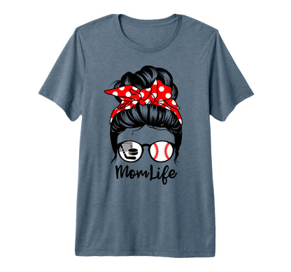 Mom Life Messy Bun Hair Funny T-Shirt - Custom Art Print Men Women - T-Shirt, Sweatshirt, Hoodie
