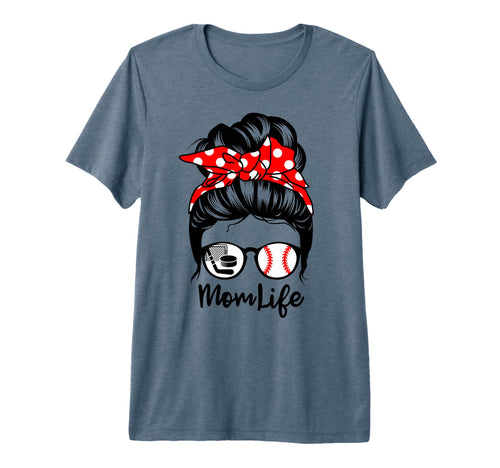Mom Life Messy Bun Hair Funny T-Shirt - Custom Art Print Men Women - T-Shirt, Sweatshirt, Hoodie