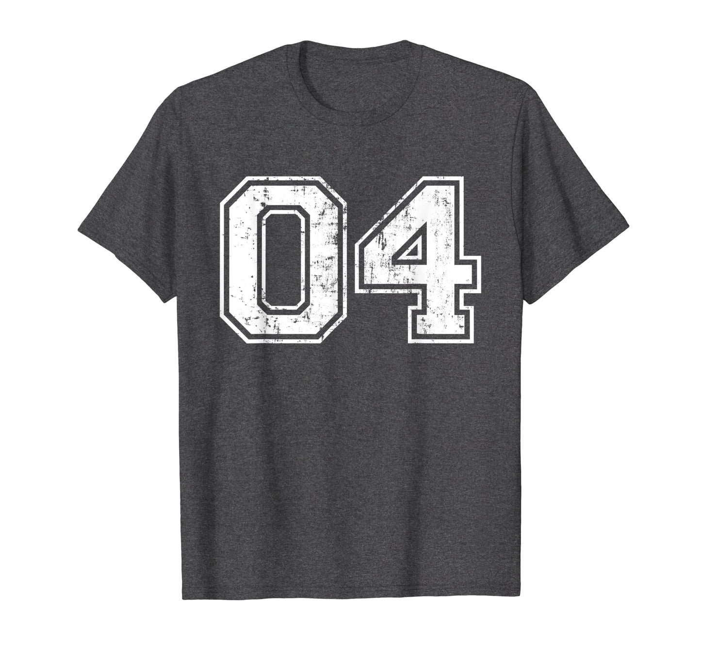Number 04 Varsity Distressed Sports T-Shirt - Custom Art Print for Adults - T-Shirt, Sweatshirt, Hoodie