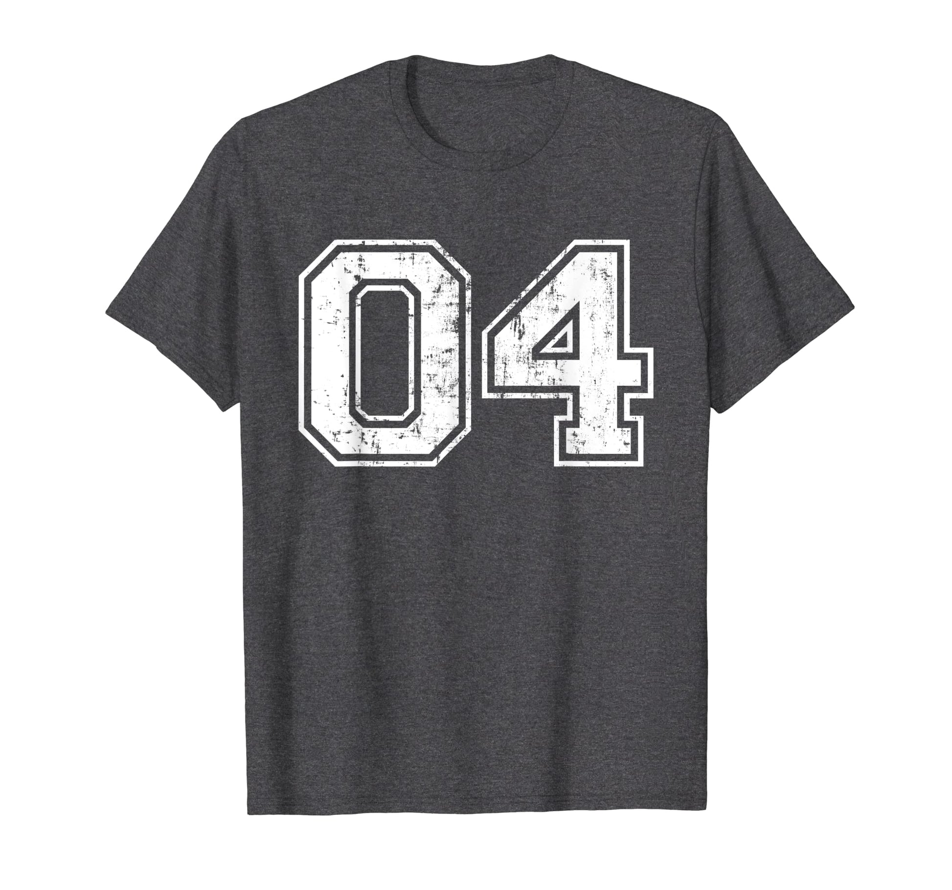 Number 04 Varsity Distressed Sports T-Shirt - Custom Art Print for Adults - T-Shirt, Sweatshirt, Hoodie