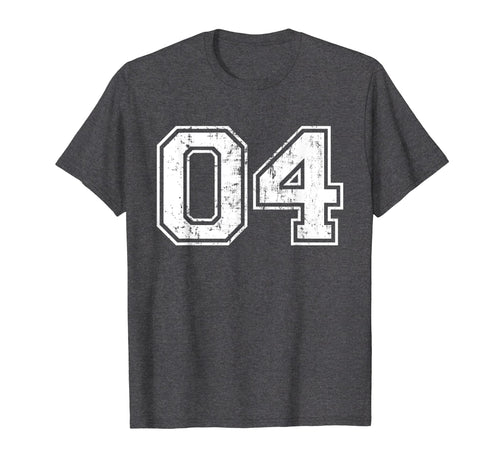 Number 04 Varsity Distressed Sports T-Shirt - Custom Art Print for Adults - T-Shirt, Sweatshirt, Hoodie
