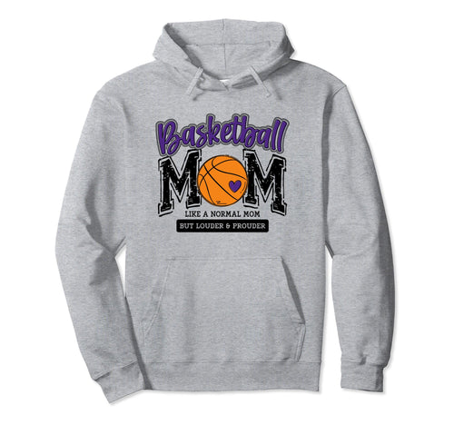 Basketball Mama Purple Game Day Basket Hoodie - Aesthetic Graphic Unisex - T-Shirt, Sweatshirt, Hoodie