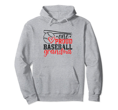 One Proud Baseball Grandma Funny Sporty Hoodie - Minimalist Print Men Women - T-Shirt, Sweatshirt, Hoodie