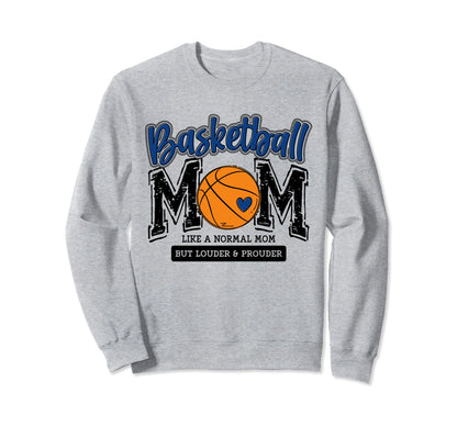 Basketball Mama Blue Game Day Basket Sweatshirt - Novelty Apparel Unisex - T-Shirt, Sweatshirt, Hoodie
