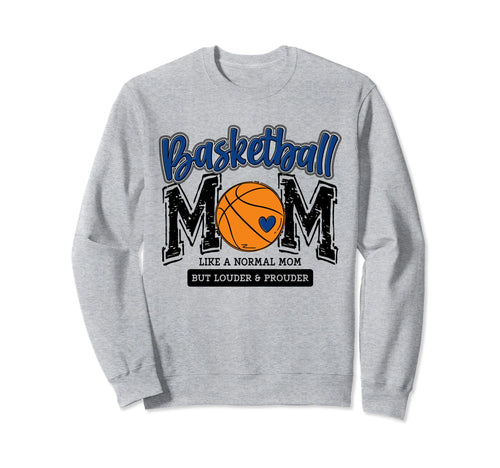 Basketball Mama Blue Game Day Basket Sweatshirt - Novelty Apparel Unisex - T-Shirt, Sweatshirt, Hoodie