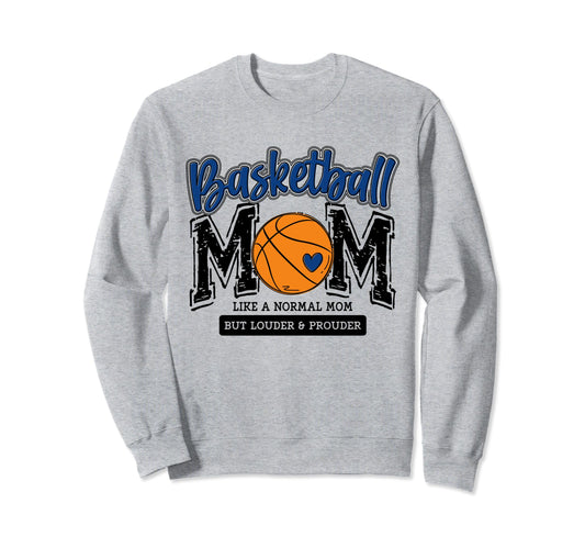 Basketball Mama Blue Game Day Basket Sweatshirt - Novelty Apparel Unisex - T-Shirt, Sweatshirt, Hoodie