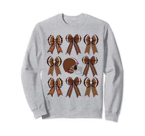 Womens Moms Coquette Bow Football Sweatshirt - Graphic Print Men Women - T-Shirt, Sweatshirt, Hoodie