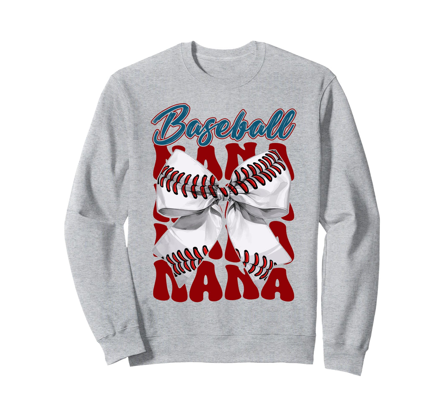 Baseball Nana Bow Baseball Mom Sweatshirt - Fun Novelty Design Unisex - T-Shirt, Sweatshirt, Hoodie