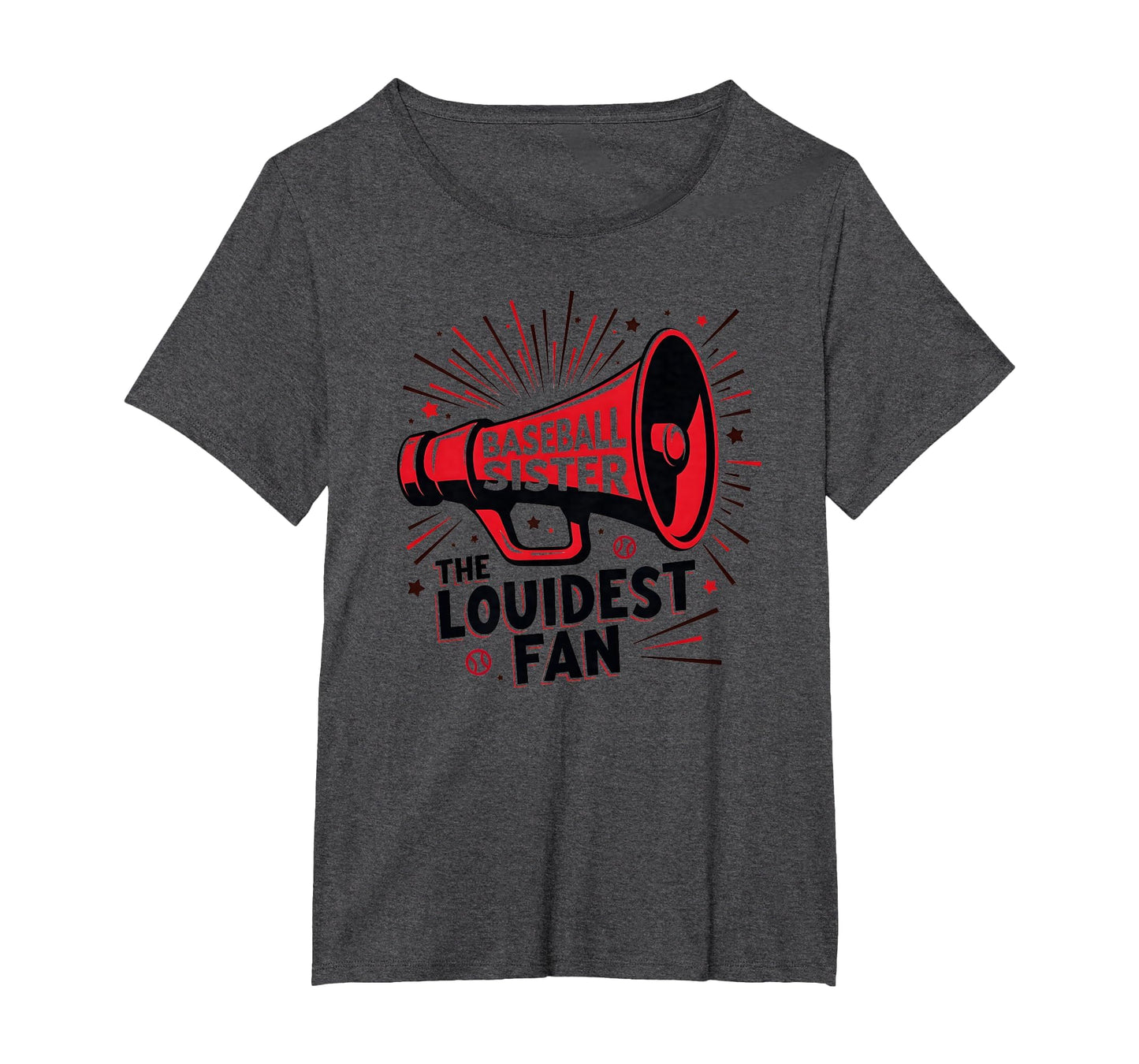 Baseball Sister Loudest Fan T-Shirt - Fun Novelty Design for Adults - T-Shirt, Sweatshirt, Hoodie