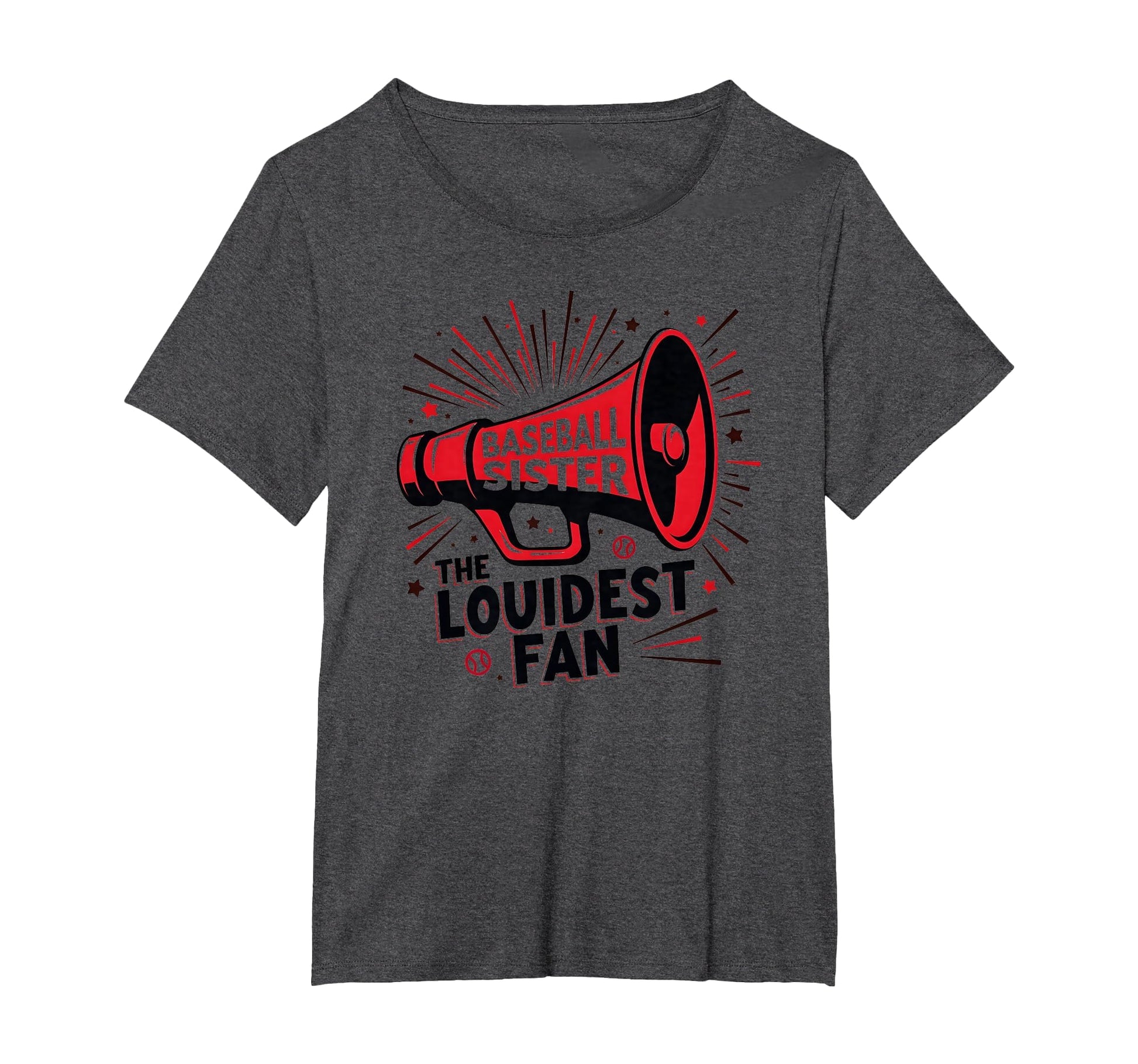 Baseball Sister Loudest Fan T-Shirt - Casual Everyday Wear for Adults - T-Shirt, Sweatshirt, Hoodie