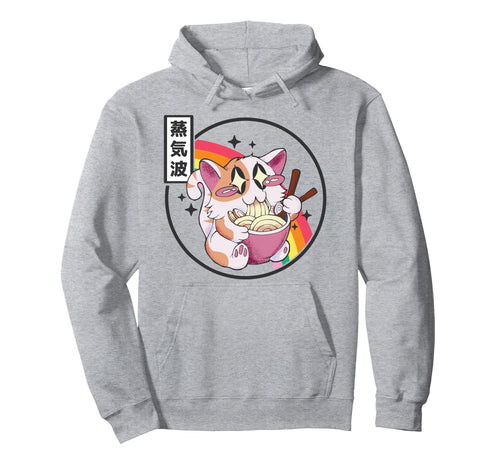 Happy Cat Eating Ramen Japan Hoodie - Casual Everyday Wear for Adults - T-Shirt, Sweatshirt, Hoodie