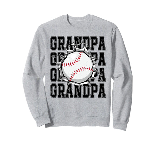 Baseball Grandpa Cracked Wall Sweatshirt - Fun Novelty Design for Adults - T-Shirt, Sweatshirt, Hoodie
