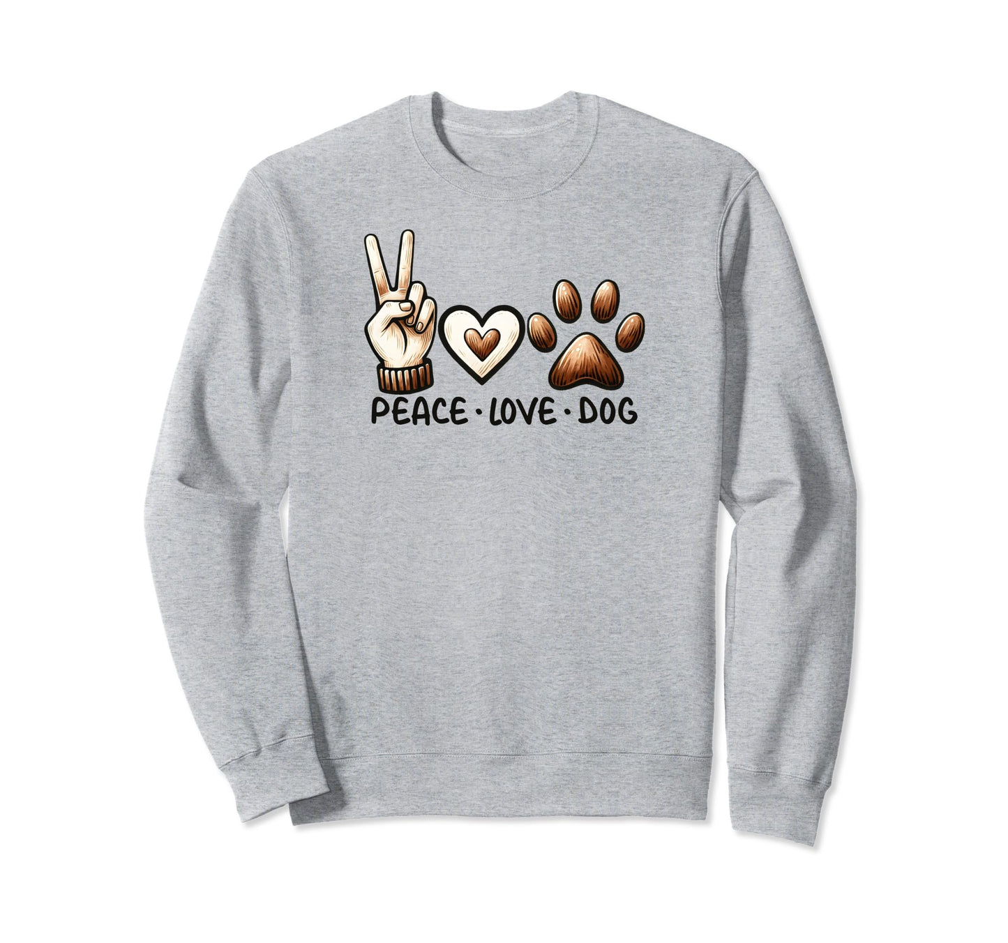 Dog Mom Dad Peace Love Dog Owners Sweatshirt - Fun Novelty Design Unisex - T-Shirt, Sweatshirt, Hoodie