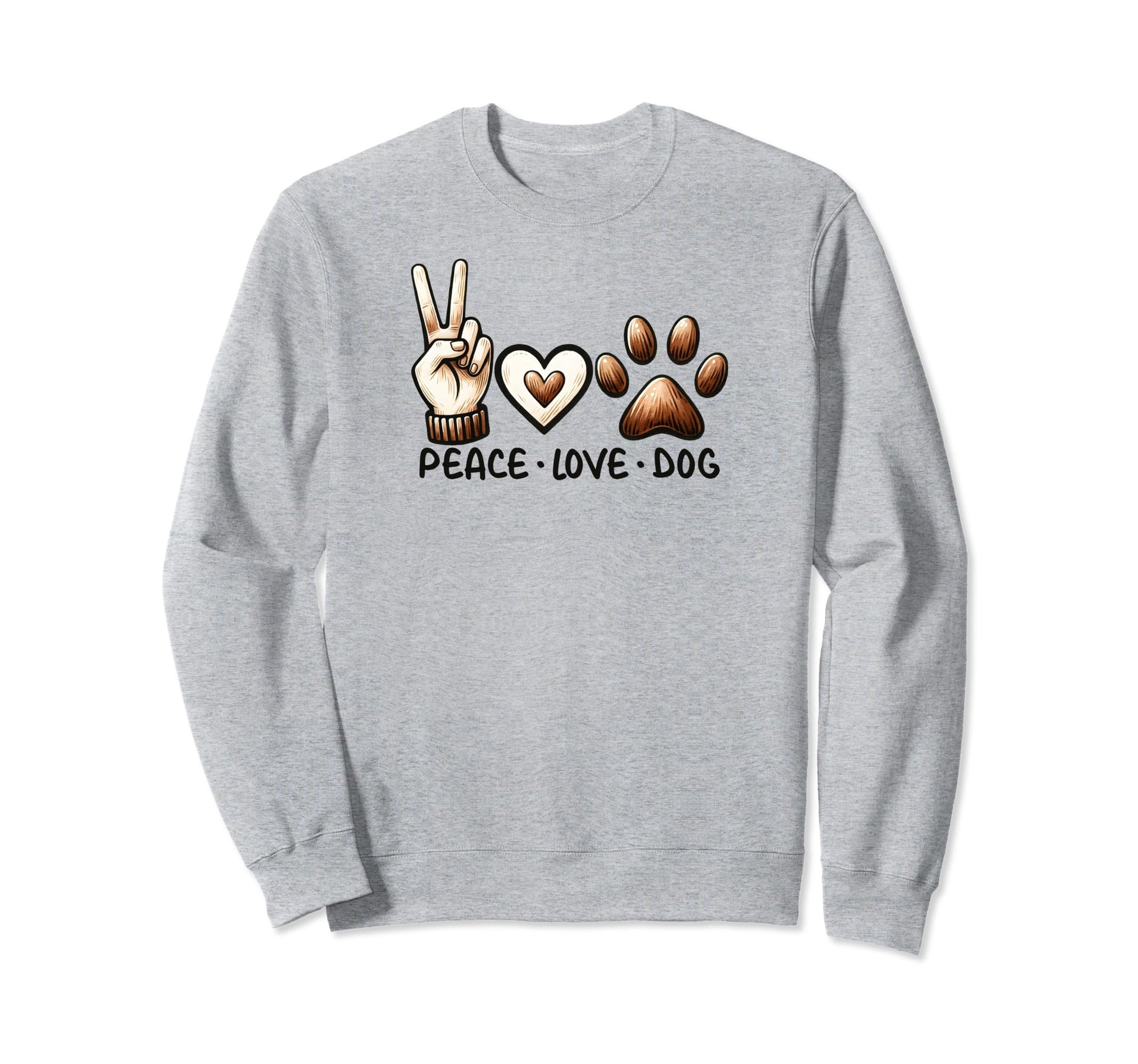 Dog Mom Dad Peace Love Dog Owners Sweatshirt - Fun Novelty Design Unisex - T-Shirt, Sweatshirt, Hoodie