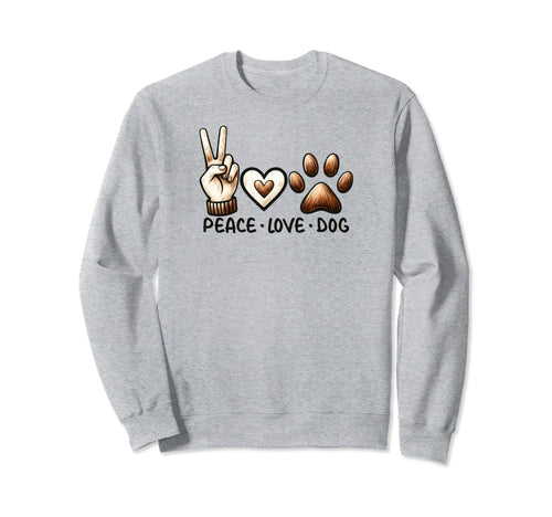 Dog Mom Dad Peace Love Dog Owners Sweatshirt - Fun Novelty Design Unisex - T-Shirt, Sweatshirt, Hoodie