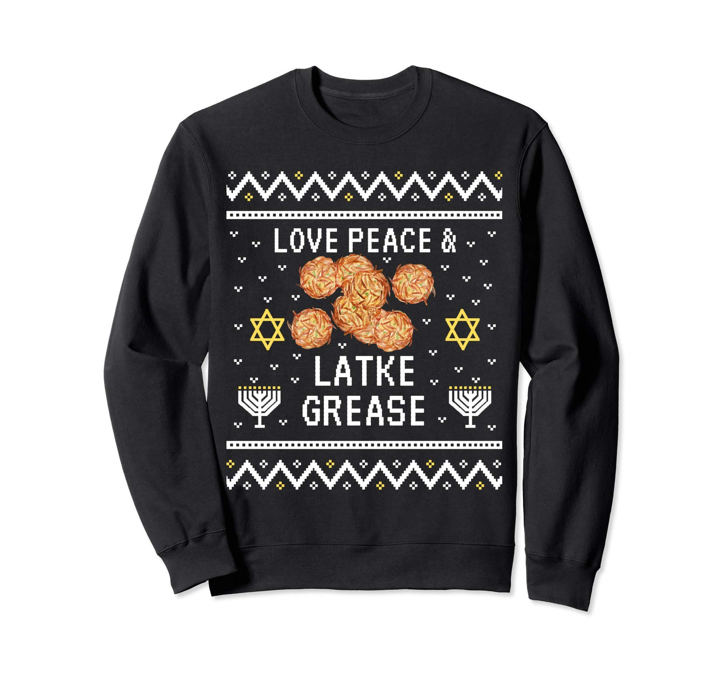 Funny Ugly Hanukkah Love Peace Sweatshirt - Streetwear Style for Adults - T-Shirt, Sweatshirt, Hoodie