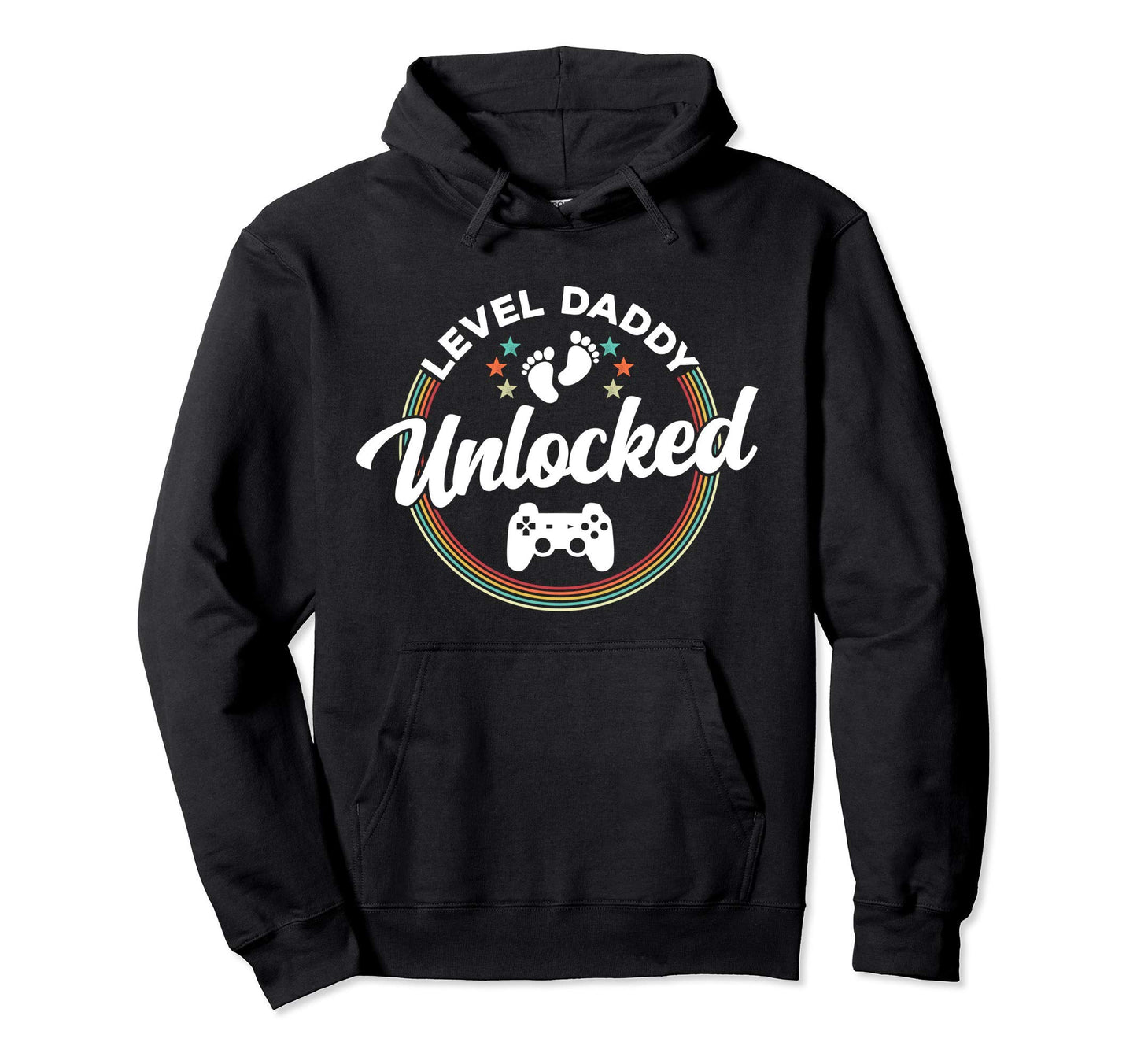 Level Daddy Unlocked New Dad Funny Hoodie - Minimalist Print Men Women - T-Shirt, Sweatshirt, Hoodie