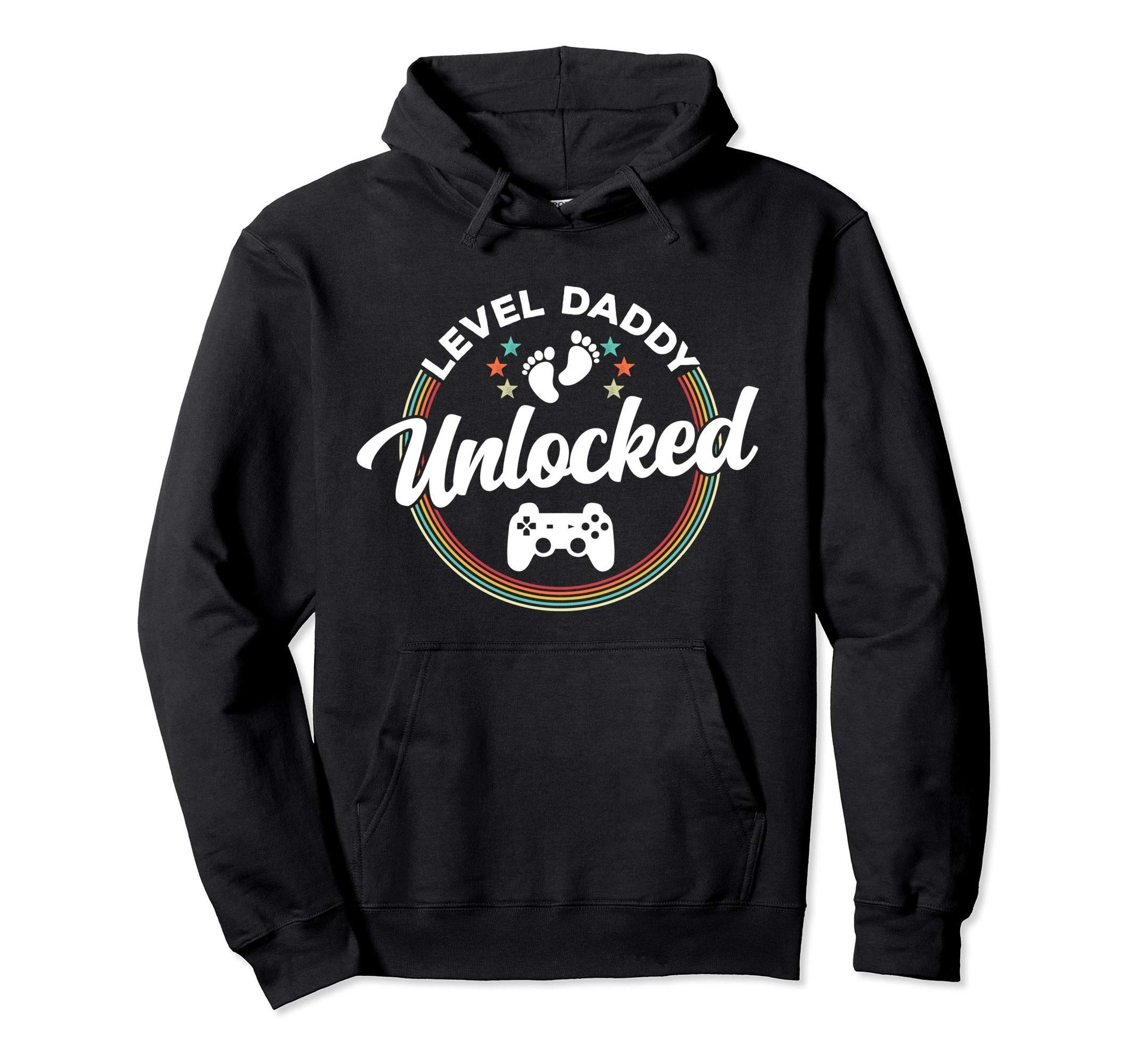 Level Daddy Unlocked New Dad Funny Hoodie - Minimalist Print Men Women - T-Shirt, Sweatshirt, Hoodie