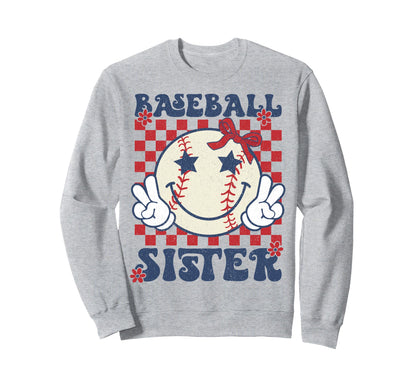 Baseball Sister Coquette Bow Sweatshirt - Custom Art Print for Adults - T-Shirt, Sweatshirt, Hoodie