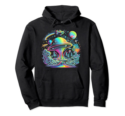 Ufo Funny Alien Mushroom 60S 80S 70S Hoodie - Graphic Print Men Women - T-Shirt, Sweatshirt, Hoodie
