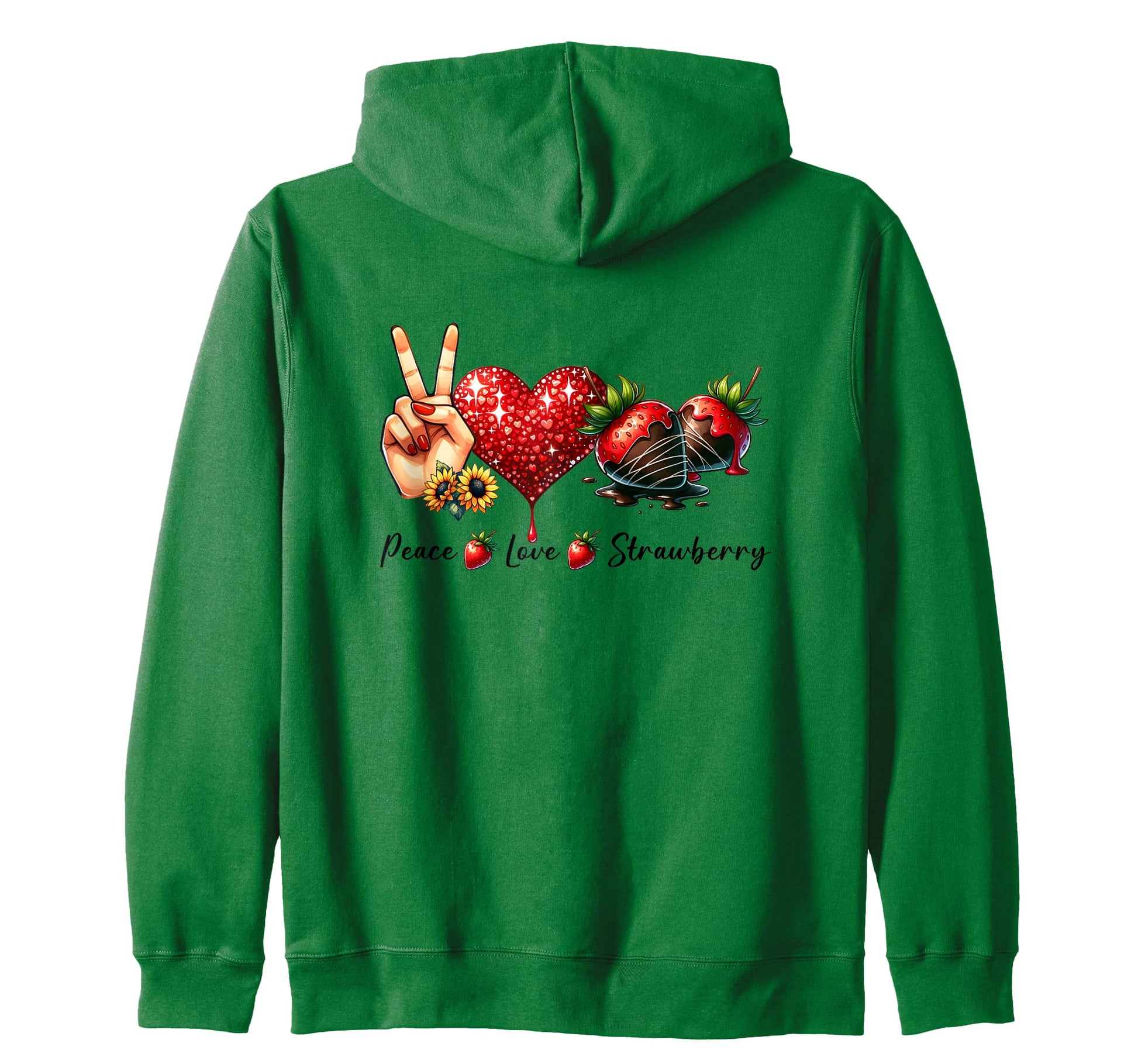 Peace Love Strawberry Festival Hippie T-Shirt - Unique Graphic for Adults - T-Shirt, Sweatshirt, Hoodie